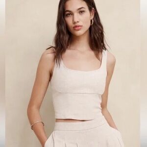Banana Republic Cream Linen Tank Top